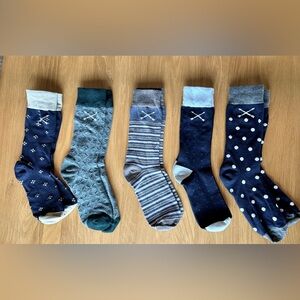 Southern Scholar Men's Patterned Socks Set - shades of Blue
